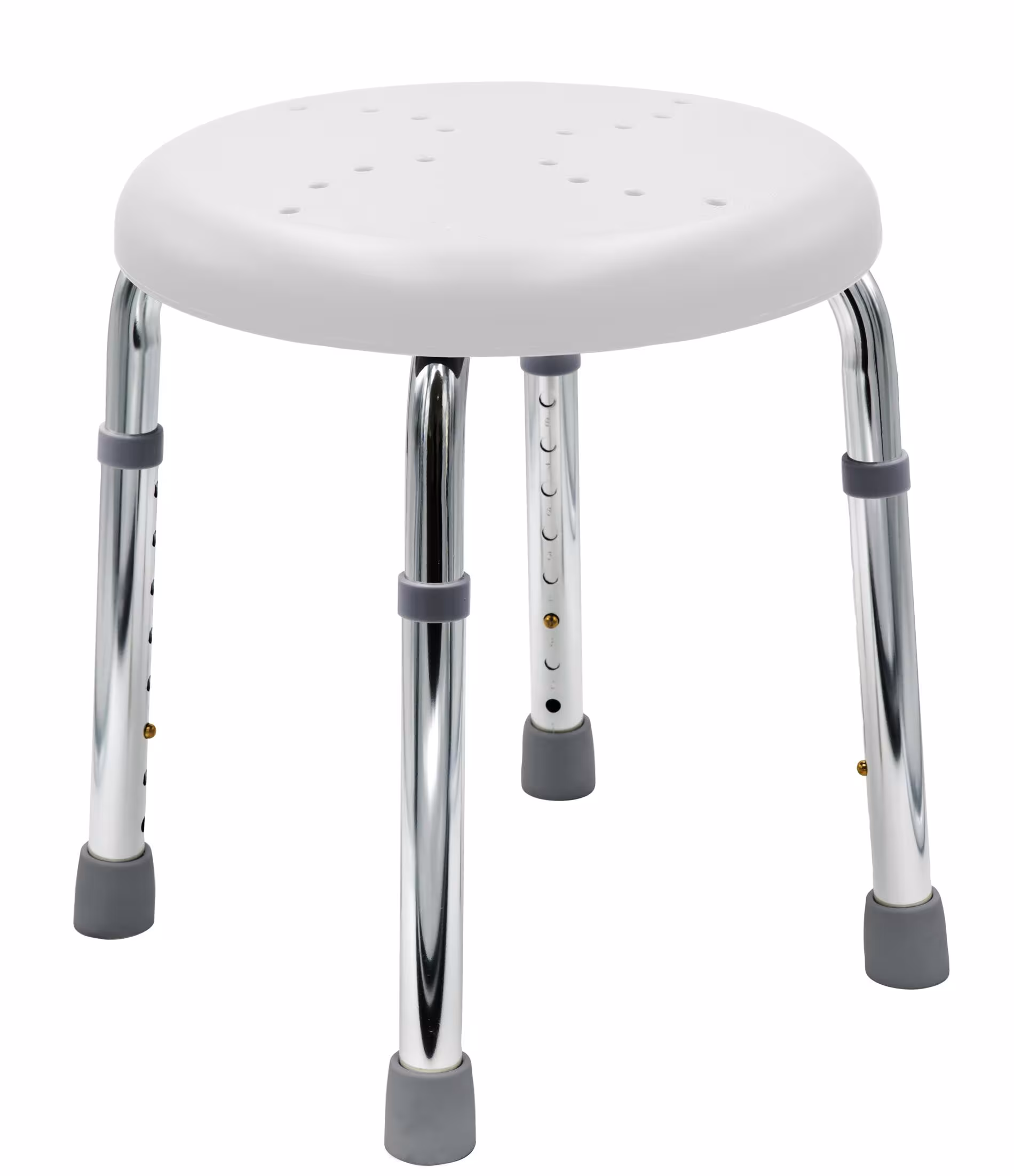 Tabouret de salle de bain Go, blanc, réglable en hauteur, tabourets, chaises, tabourets, réf. A170101