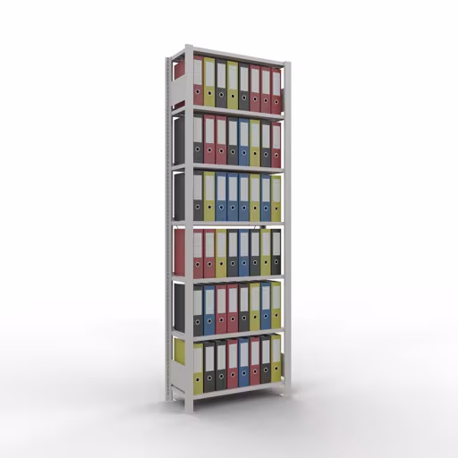 Figura n. 8 dell'articolo Scaffale Basic, scaffale per ufficio sistema a innesto MULTIplus85, 2300 x 750 x 300 mm (AxLxP), 7 ripiani, traversa, con barra di arresto, grigio chiaro del gruppo di prodotti Office Shelves della marca Schulte Lagertechnik