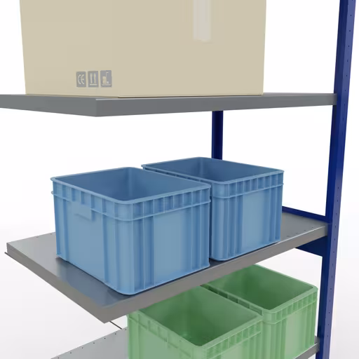 Immagine del prodotto n. 8 dell'articolo scaffale aggiuntivo, scaffale, sistema a innesto MULTIplus250, 2500 x 1000 x 600 mm, 6 ripiani, RAL 5010 blu genziana/zincato dalla gamma di prodotti del sistema a innesto della marca Schulte Lagertechnik