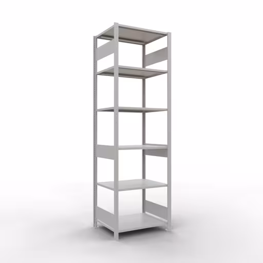 Immagine aggiuntiva dell'articolo Scaffale base, scaffale, sistema a innesto MULTIplus150, 2500 x 750 x 600 mm (AxLxP), 6 ripiani, barre longitudinali, RAL 7035 grigio chiaro da scaffale base