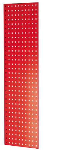 Pannello laterale in pannello forato, 90 x 1250 x 400 mm (A x P), RAL 3000 rosso fuoco, accessori, articolo n. 35681-R
