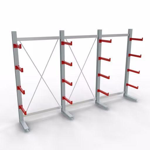 Figure n° 11 de l'article Rayonnage complet K 3000, unilatéral, 2500 x 3900 x 500 mm, RAL 7001 / RAL 3000, 5 niveaux de stockage du groupe de produits rayonnages cantilever de Schulte Lagertechnik