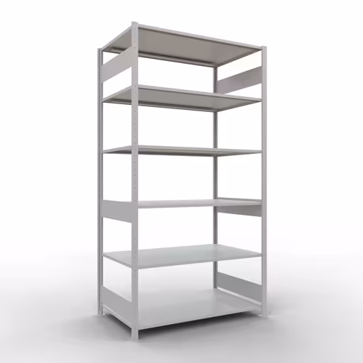 Étagère de base, étagère, système enfichable MULTIplus150, 2500 x 1300 x 800 mm, 6 étagères, gris clair RAL 7035 de Schulte Lagertechnik avec le réf. 32681-130-LR