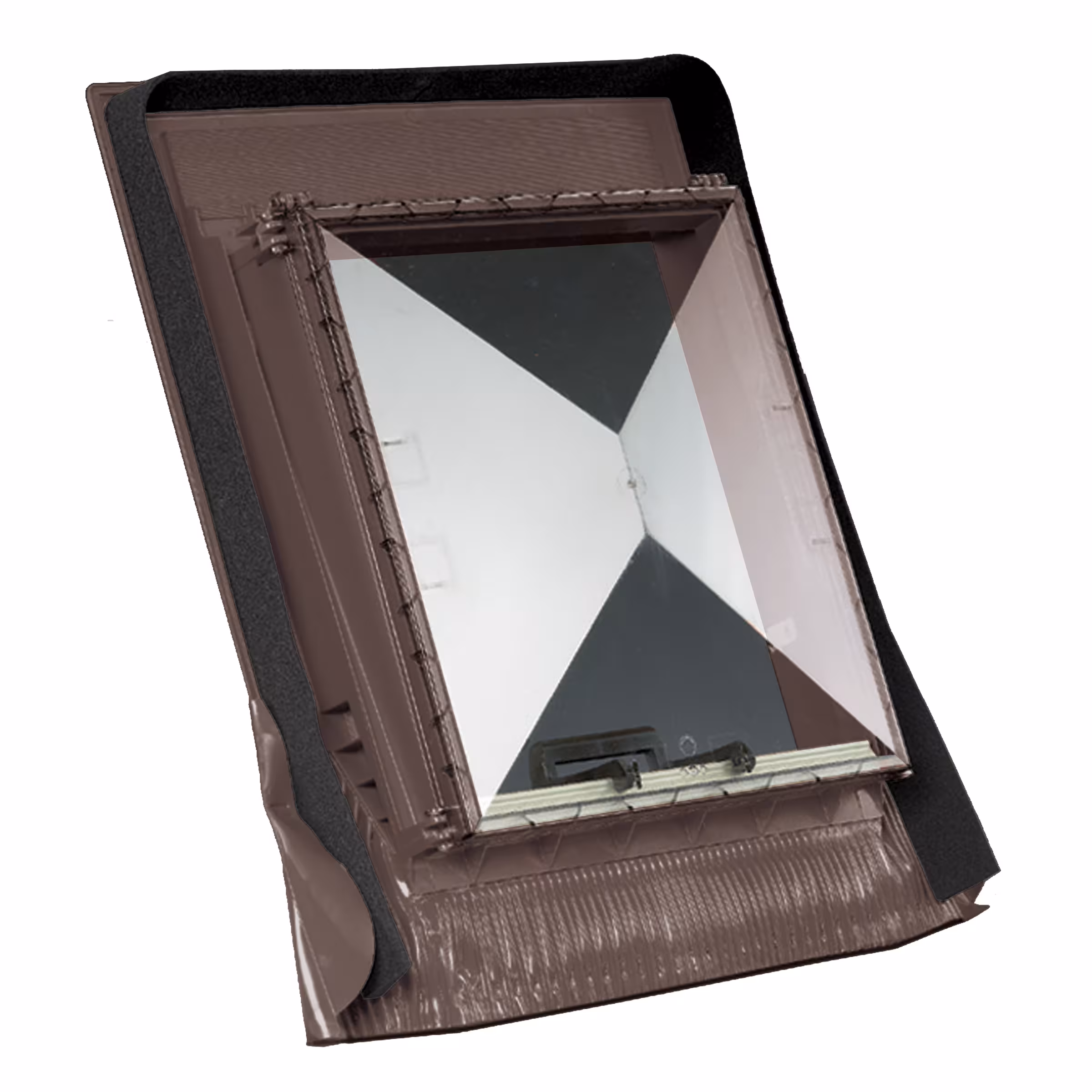 Fenêtre de sortie de toit universelle Prismax pour tuiles plates et profilées, marron de Klöber Fenêtre de sortie de toit universelle Prismax, sécurité du toit, réf. KT4001-4-0202