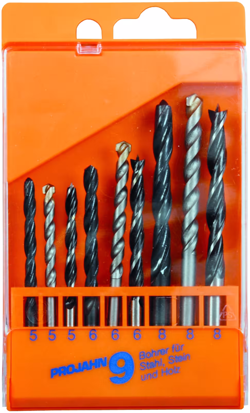 Cassette en plastique acier/pierre/bois 9 pièces 5-8 mm de PROJAHN de la gamme d'accessoires pour machines
