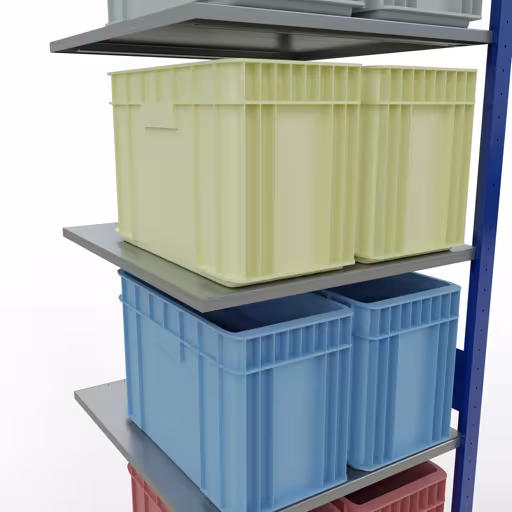 Rayonnage supplémentaire, rayonnage à étagères, système enfichable MULTIplus150, 3000 x 750 x 800 mm, 7 étagères, barres de longueur, RAL 5010 bleu gentiane/galvanisé/galvanisé de la catégorie d'étagères supplémentaires avec le GTIN 4004514281685 Rayonnage supplémentaire, étagère, système enfichable MULTIplus150, 3000 x 750 x 800 mm, 7 étagères, RAL 5010 bleu gentiane/galvanisé/galvanisé de la marque Schulte Lagertechnik de la gamme de produits du système enfichable