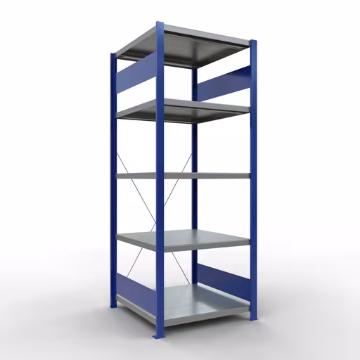 Figure n° 12 de l'article étagère de base, étagère, système enfichable MULTIplus250, 2000 x 750 x 800 mm, 5 étagères, RAL 5010 bleu gentiane/galvanisé/galvanisé du groupe de produits système enfichable de Schulte Lagertechnik