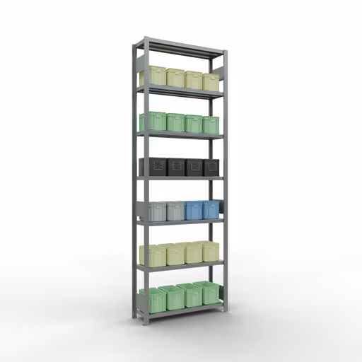 Figure n° 15 de l'article étagère de base, étagère, système enfichable MULTIplus330, 3000 x 1000 x 300 mm, 7 étagères, galvanisées du groupe de produits système enfichable de Schulte Lagertechnik