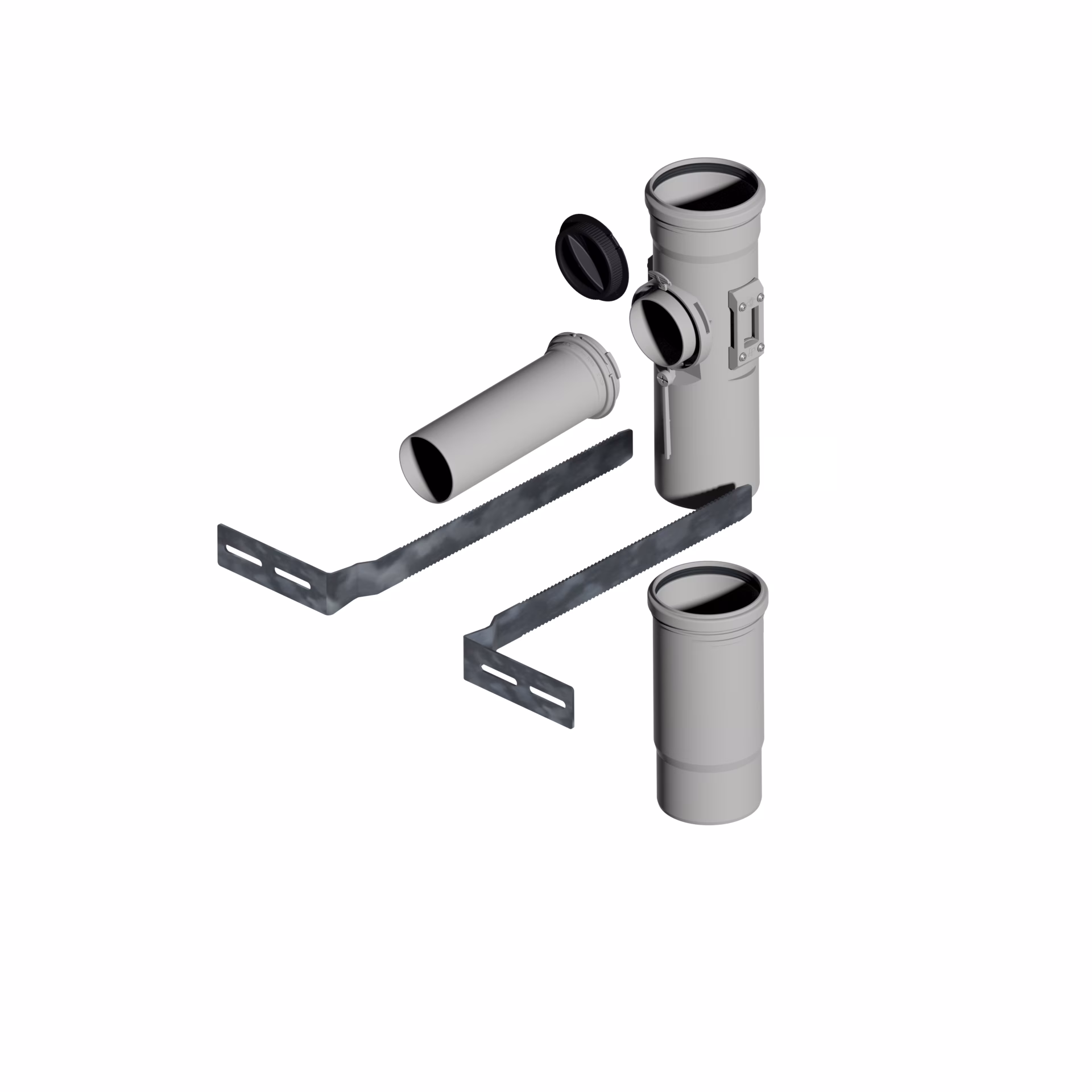 MFB raccordo a pavimento D 80 PPs bianco della categoria sistema di scarico fumi in plastica con articolo n. 620032