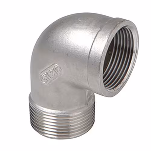 Atusa cornière en acier inoxydable IG-AG n° 92 (AISI 316) / PN16, raccords filetés en acier inoxydable, réf. I092L003