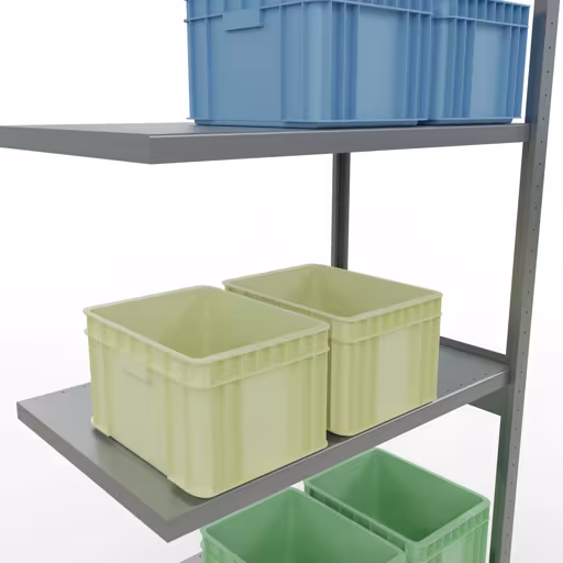 Figure n° 9 de l'article, système d'étagères enfichables MULTIplus250, 3000 x 1000 x 600 mm, 7 étagères, galvanisées du groupe de produits système enfichable de la marque Schulte Lagertechnik