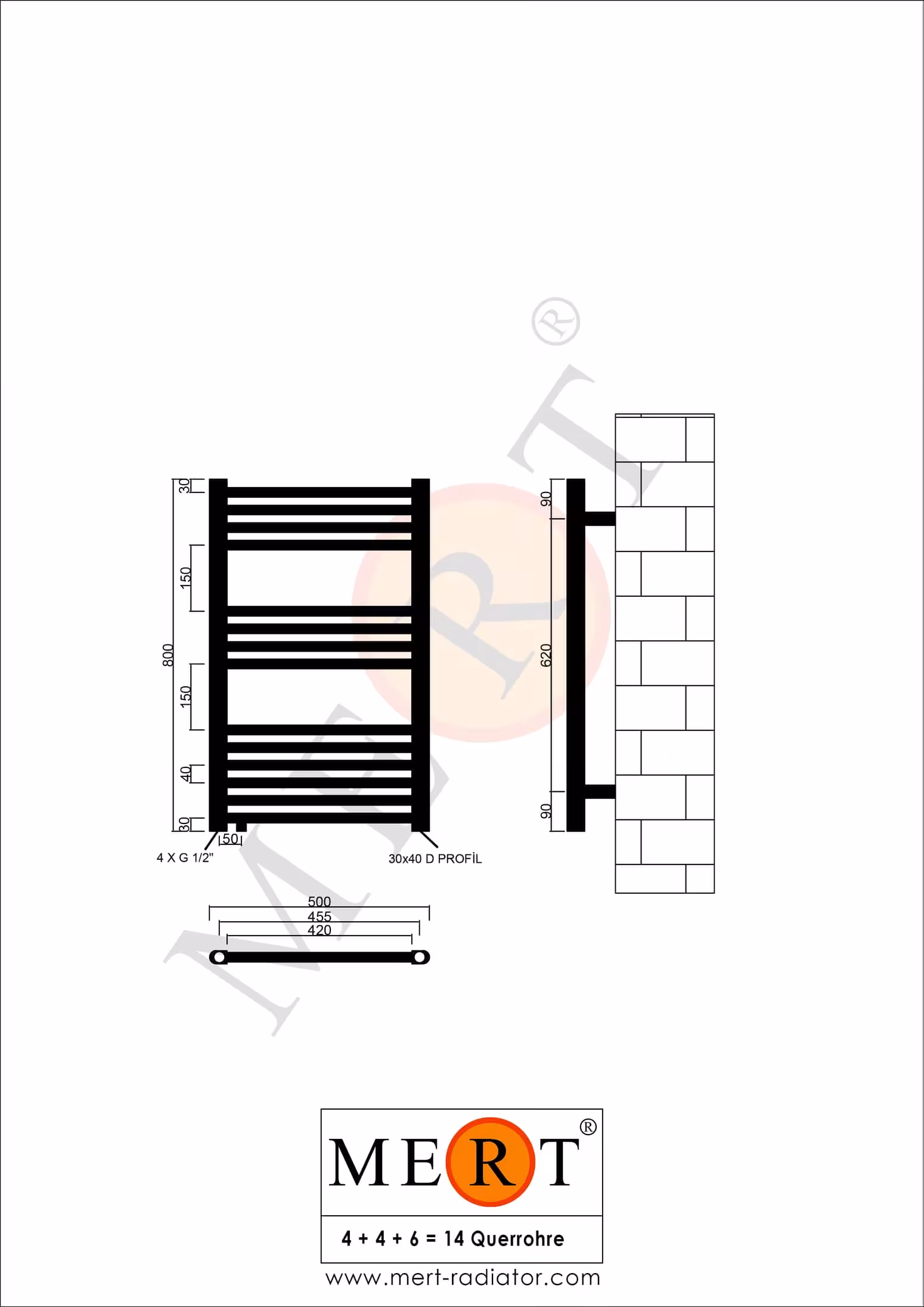 Radiatore da bagno sostitutivo MERT bianco dritto, attacco centrale disassato a sinistra o a destra in basso dimensioni versione: 500x800 mm con GTIN 4260289856156 Radiatore da bagno di ricambio MERT bianco dritto, 500*800 mm, attacco centrale sfalsato a sinistra o in basso a destra di MERT con il numero dell'articolo. 1-50x080-AU-50