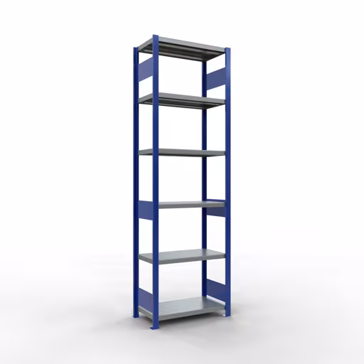 Figura n. 13 dell'articolo scaffale base, sistema a innesto per scaffale MULTIplus250, 2500 x 750 x 400 mm, 6 ripiani, RAL 5010 blu genziana/zincato/zincato del gruppo di prodotti sistema a innesto della marca Schulte Lagertechnik
