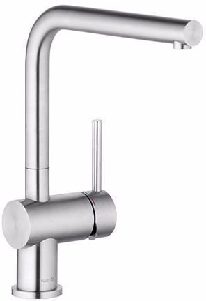 Robinet mitigeur de cuisine monocommande KLUDI L STEEL, acier inoxydable brossé, de la marque Kludi Robinet mitigeur d'évier monocommande KLUDI L STEEL, acier inoxydable brossé, de la catégorie robinetterie de cuisine, référence 6000697050