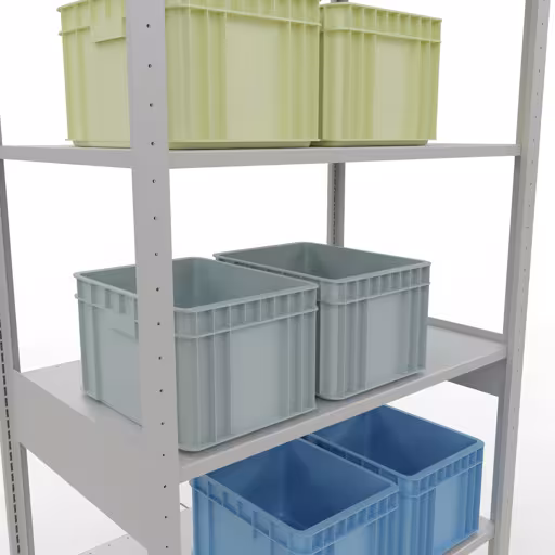 Immagine aggiuntiva dell'articolo Scaffale base, scaffale, sistema a innesto MULTIplus85, 2500 x 1000 x 600 mm (AxLxP), 6 ripiani, traversa, RAL 7035 grigio chiaro da scaffale base