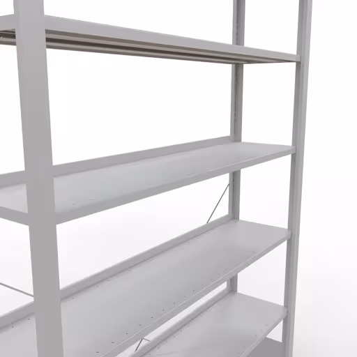 Scaffale base, scaffale per ufficio, sistema a innesto MULTIplus85, 2300 x 1300 x 300 mm (AxLxP), 7 ripiani, traversa, con listello di arresto, grigio chiaro di Schulte Lagertechnik dalla categoria scaffali per ufficio