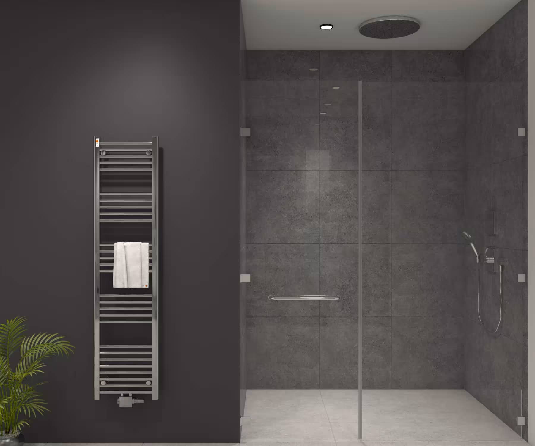 Radiatore da bagno MERT cromato dritto, attacco centrale, radiatore da bagno, articolo n. 3-40x160-M