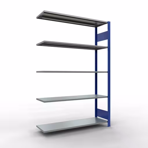 Immagine aggiuntiva dell'articolo Ripiano aggiuntivo, ripiano per ripiano, sistema a innesto MULTIplus150, 2000 x 1300 x 400 mm (AxLxP), 5 ripiani, barra longitudinale, RAL 5010 blu genziana/zincato da ripiano aggiuntivo