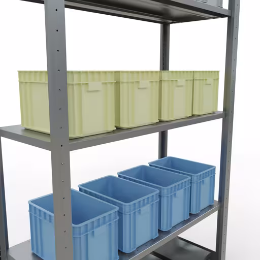 Image du produit n° 14 de l'article étagère de base, étagère, système enfichable MULTIplus150, 2000 x 1000 x 400 mm, 5 étagères, galvanisé de la gamme de produits du système enfichable de Schulte Lagertechnik