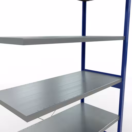 Rayonnage supplémentaire, étagère, système enfichable MULTIplus250, 2500 x 1300 x 600 mm, 6 étagères, traverse, RAL 5010 bleu gentiane/galvanisé de la catégorie d'étagères supplémentaires avec le GTIN 4004514251763 Rayonnage supplémentaire, étagère, système enfichable MULTIplus250, 2500 x 1300 x 600 mm, 6 étagères, RAL 5010 bleu gentiane/galvanisé de la marque Schulte Lagertechnik de la gamme de produits du système enfichable