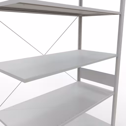 Tablette supplémentaire système enfichable 3000x1300x600 mm, type 150 kg, gris clair avec numéro d'article. 32667-130 Système enfichable 3000x1300x600 mm, type 150 kg, gris clair de Schulte Lagertechnik de la catégorie des systèmes enfichables