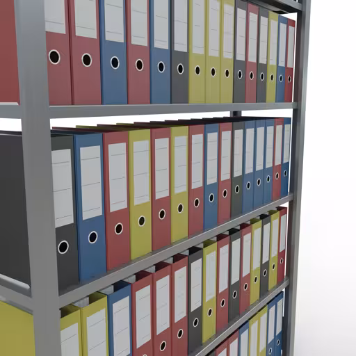 Figure n° 14 de l'article étagère de base, étagère de bureau, système enfichable MULTIplus85, 2000 x 1300 x 300 mm, 6 étagères, galvanisées, avec barre d'arrêt du groupe de produits étagères de bureau de la marque Schulte Lagertechnik