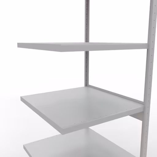 Scaffali aggiuntivi, scaffali, sistema a innesto MULTIplus250, 2500 x 750 x 800 mm (AxLxP), 6 ripiani, barre longitudinali, RAL 7035 grigio chiaro di Schulte Lagertechnik dalla categoria Sistemi a innesto