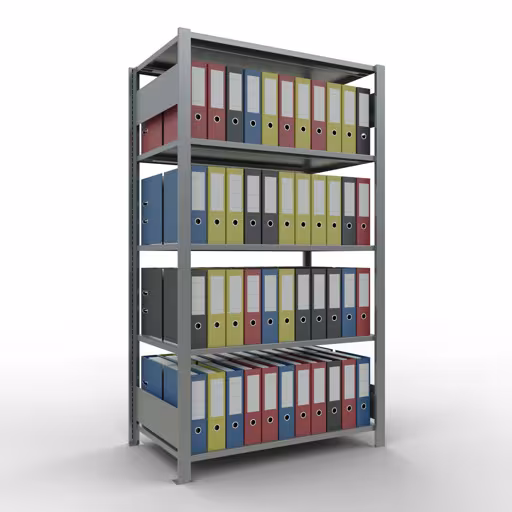 Figure n° 9 de l'article étagère de base, étagère de bureau, système enfichable MULTIplus150, 1800 x 1000 x 600 mm, 5 étagères, galvanisées, de la gamme d'étagères de bureau de Schulte Lagertechnik