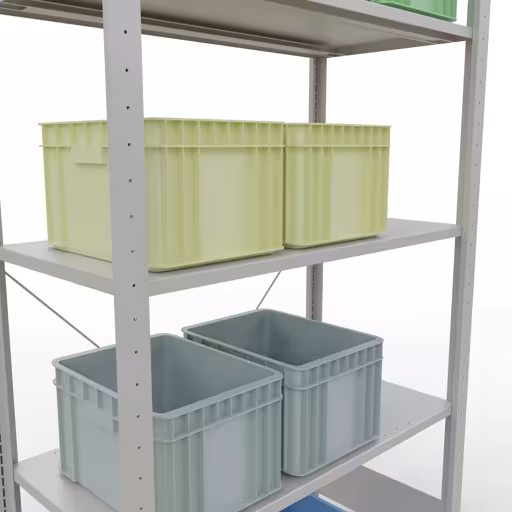 Immagine del prodotto n. 13 dell'articolo ripiano base, ripiano, sistema a innesto MULTIplus85, 2000 x 1000 x 500 mm (AxLxP), 5 ripiani, traversa, RAL 7035 grigio chiaro Figura n. 13 dell'articolo scaffale base, scaffale, sistema a innesto MULTIplus85, 2000 x 1000 x 500 mm (AxLxP), 5 ripiani, traversa, RAL 7035 grigio chiaro del gruppo di prodotti sistema a innesto della marca Schulte Lagertechnik