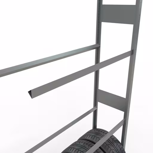 Scaffale aggiuntivo, portaruote/pneumatici, 4500 x 1150 x 400 mm, zincato, 6 livelli di stoccaggio con carico del ripiano di 150 kg per livello dalla categoria stoccaggio ricambi auto con GTIN 4004514265777 Scaffale aggiuntivo, portaruote/pneumatici, 4500 x 1150 x 400 mm, zincato, 6 livelli di stoccaggio con carico del ripiano di 150 kg per livello della marca Schulte Lagertechnik dal programma di scaffalature a scaffali