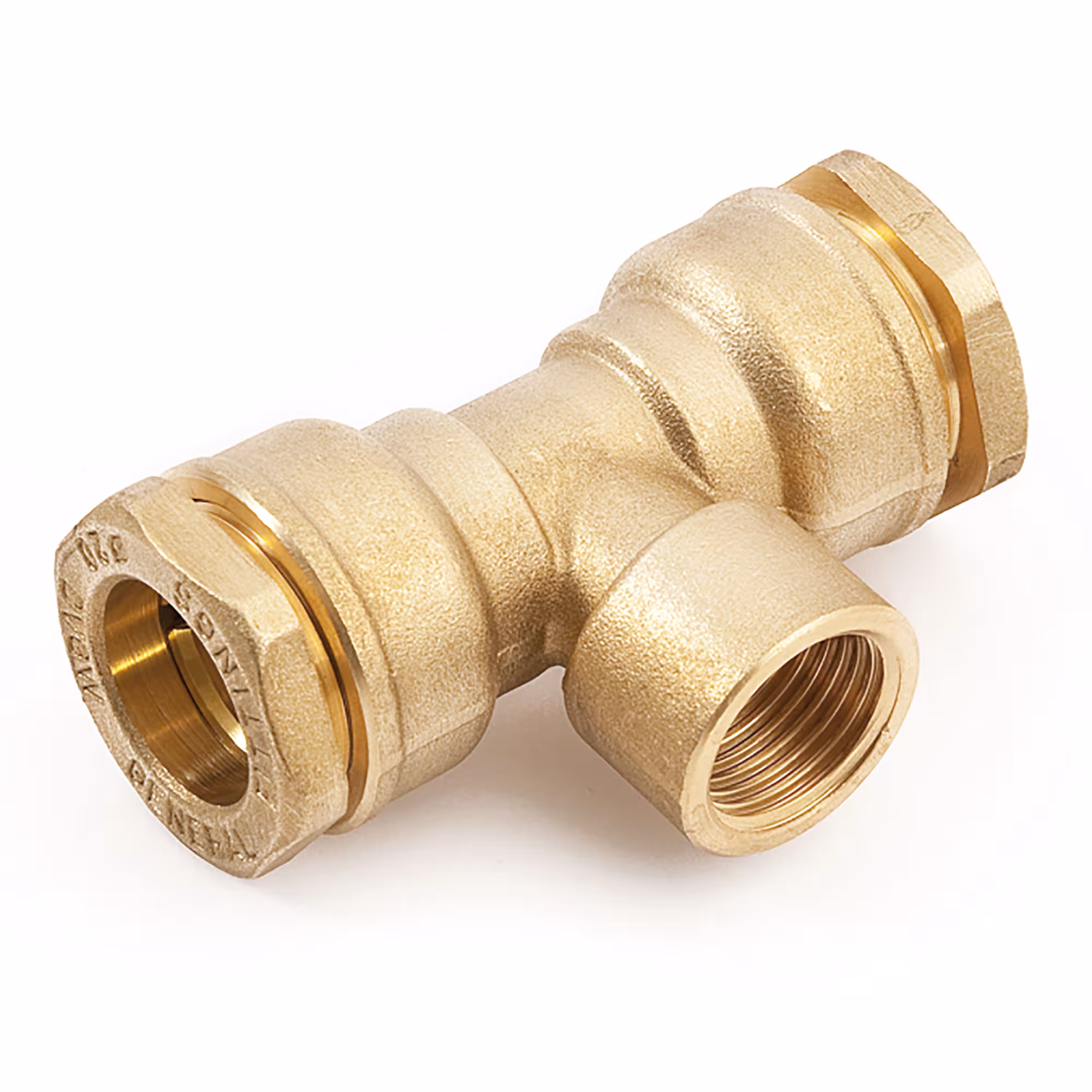 PE-T-Stück Messing 25 mm 3/4 Zoll IG von der Marke General Fittings Messing T-Stücke mit Übergang von PE-Rohr auf Innengewinde Typ Größe: 25 mm aus der Kategorie PE Rohr Messing Fittings mit der Artikelnr. 480012H250525A