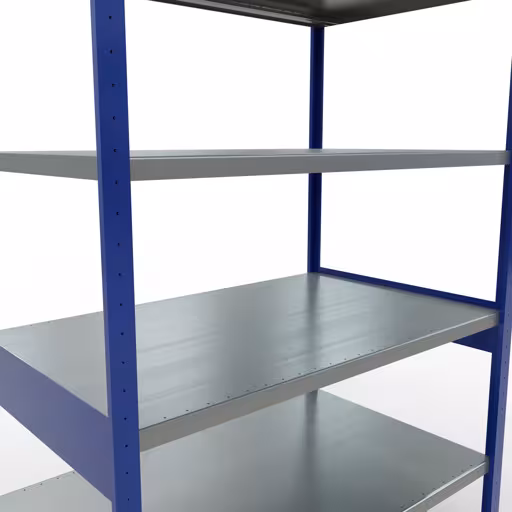 Figure n° 10 de l'article étagère de base, étagère, système enfichable MULTIplus250, 2500 x 1300 x 800 mm, 6 étagères, traverse, RAL 5010 bleu gentiane/galvanisé du groupe de produits système enfichable de Schulte Lagertechnik