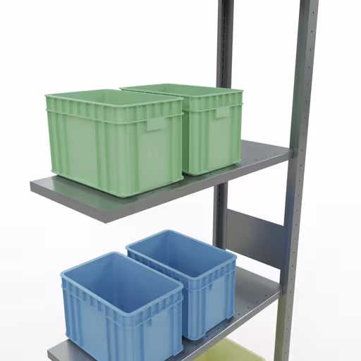 Rayonnage supplémentaire, étagère, système enfichable MULTIplus150, 3000 x 750 x 300 mm (HxLxP), 7 étagères, barres de longueur, galvanisé de la catégorie des étagères supplémentaires avec le GTIN 4004514279866 Rayonnage supplémentaire, étagère, système enfichable MULTIplus150, 3000 x 750 x 300 mm, 7 étagères, galvanisé de la marque Schulte Lagertechnik de la gamme de produits du système enfichable