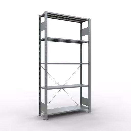 Étagère de base, étagère, système enfichable MULTIplus150, 2000 x 1000 x 300 mm, 5 étagères, galvanisé - Expressline de Schulte Lagertechnik de la catégorie des systèmes enfichables