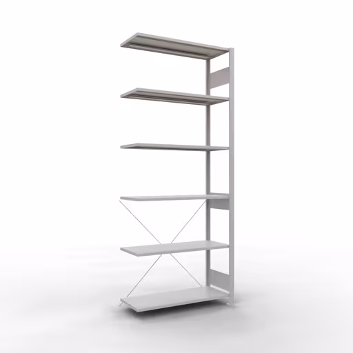 Rayonnage supplémentaire, étagère, système enfichable MULTIplus85, 2500 x 1000 x 400 mm, 6 étagères, traverse, gris clair RAL 7035 de la marque Schulte Lagertechnik de la gamme de produits du système enfichable