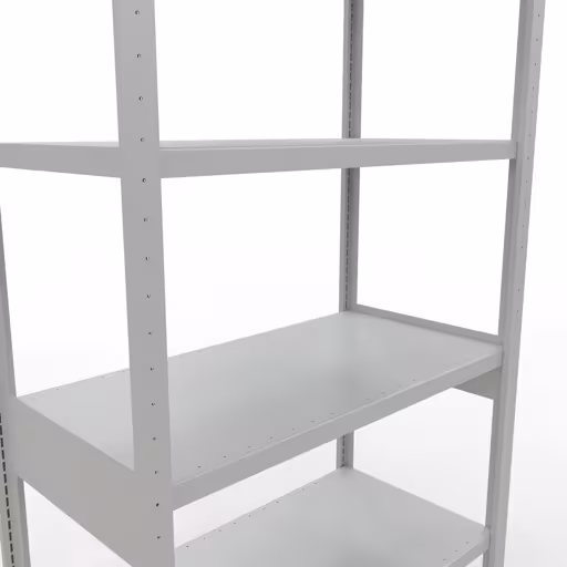 Image du produit n° 13 de l'article étagère de base, étagère, système enfichable MULTIplus330, 2500 x 1000 x 500 mm, 6 étagères, barres de longueur, RAL 7035 gris clair Figure n° 13 de l'article étagère de base, système d'étagères enfichables MULTIplus330, 2500 x 1000 x 500 mm, 6 étagères, gris clair RAL 7035 du groupe de produits système enfichable de Schulte Lagertechnik