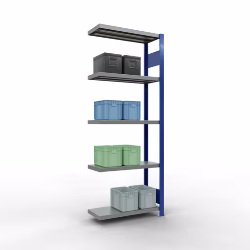 Figure n° 15 de l'article, Étagère MULTIplus250 système enfichable, 2000 x 750 x 300 mm, 5 étagères, RAL 5010 bleu gentiane/galvanisé/galvanisé du groupe de produits système enfichable de Schulte Lagertechnik