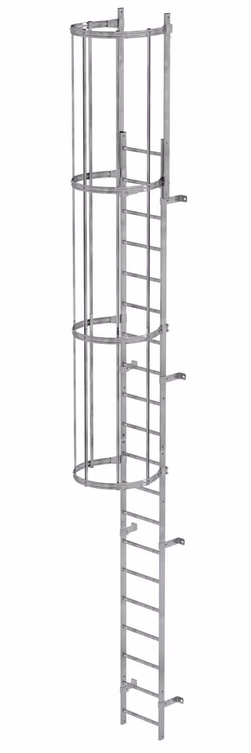 Échelle verticale Munk en une seule pièce avec protection dorsale, acier galvanisé, échelles verticales, réf. 520105