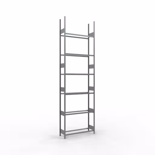 Étagère de base, étagère pour roues/pneus, 4500 x 1300 x 400 mm, galvanisée, 6 niveaux de rangement avec 150 kg de charge de compartiment par niveau, stockage de pièces automobiles, réf. 20796