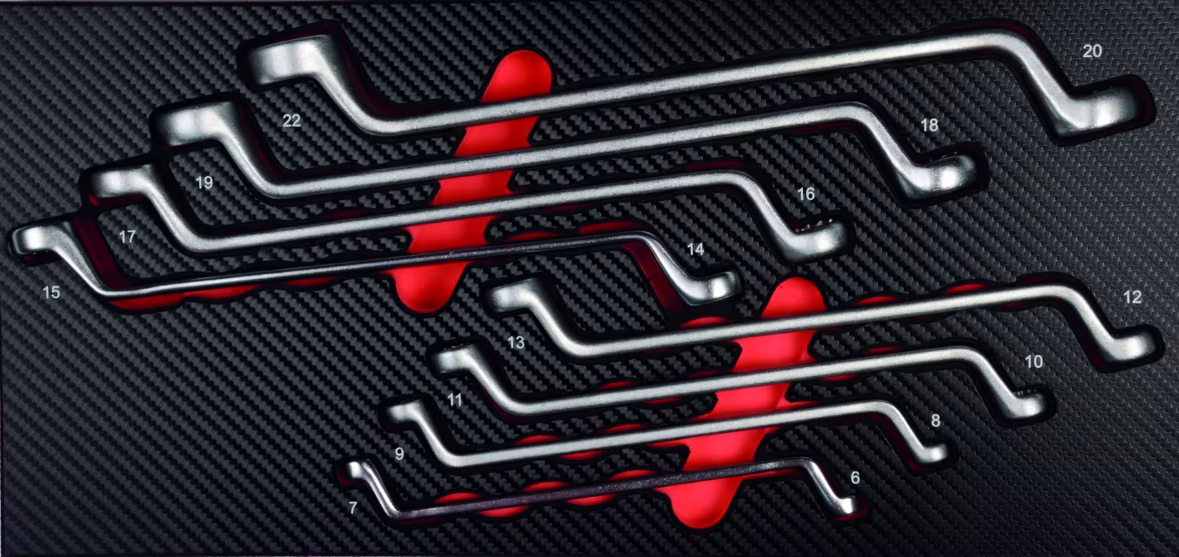 Insert de clé à double anneau 8 pièces de la catégorie clés à anneau et double anneau avec le GTIN 4000146590317 Insérer une clé polygonale double métrique de la marque PROJAHN de la catégorie Clés polygonales et doubles