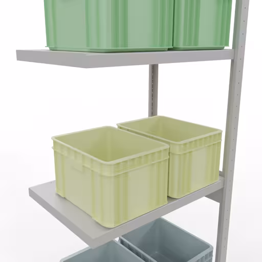 Figure n° 9 de l'article Système d'étagères enfichables MULTIplus250, 3000 x 750 x 500 mm, 7 étagères, RAL 7035 gris clair du groupe de produits Système enfichable de Schulte Lagertechnik