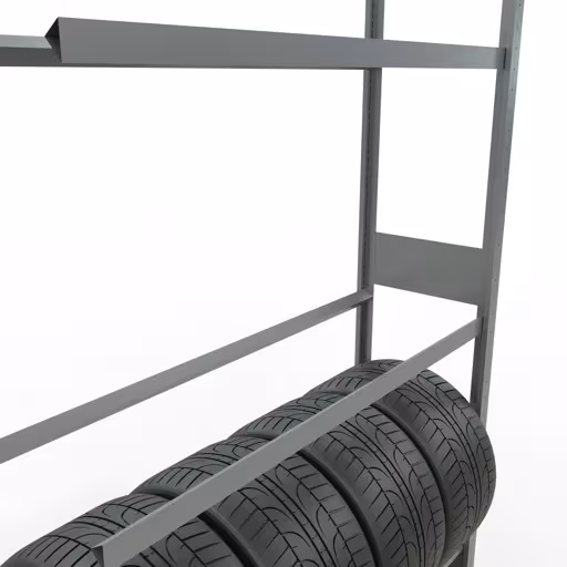 Figure n° 13 de l'article, rayonnage pour roues/pneus, 3500 x 1300 x 400 mm, galvanisé, 5 niveaux de stockage avec une charge de compartiment de 150 kg par niveau du groupe de produits des rayonnages à étagères de Schulte Lagertechnik