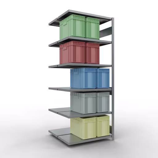 Scaffale aggiuntivo, scaffale doppio, sistema di scaffali MULTIplus250, 2500 x 1000 x (2x500) mm (AxLxP), 2x6 ripiani, barre longitudinali, zincato della marca Schulte Lagertechnik dal programma scaffali