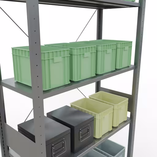 Figure n° 13 de l'article étagère de base, étagère, système enfichable MULTIplus85, 3000 x 1000 x 400 mm, 7 étagères, traverse, galvanisée du groupe de produits système enfichable de la marque Schulte Lagertechnik