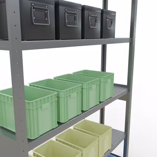 Immagine prodotto n. 12 dell'articolo sistema a innesto ripiano base 2500x1300x300 mm, tipo 250 kg, zincato Figura n. 12 dell'articolo sistema a innesto ripiano base 2500x1300x300 mm, tipo 250 kg, zincato del gruppo di prodotti sistema a innesto della marca Schulte Lagertechnik