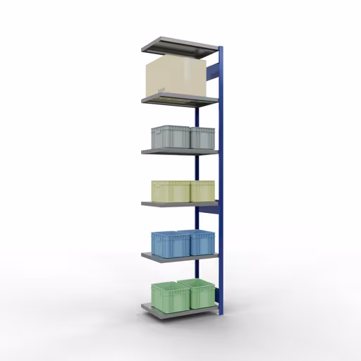 Figura n. 14 dell'articolo scaffale aggiuntivo, scaffale, sistema a innesto MULTIplus250, 3000 x 750 x 500 mm, 7 ripiani, RAL 5010 blu genziana/zincato/zincato del gruppo di prodotti sistema a innesto della marca Schulte Lagertechnik