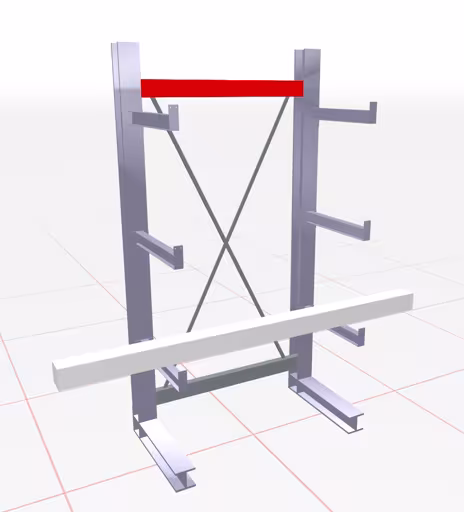 Un'altra vista dell'articolo Connettore orizzontale K 3000 per dimensione asse 1750 mm, zincato della categoria scaffalature cantilever
