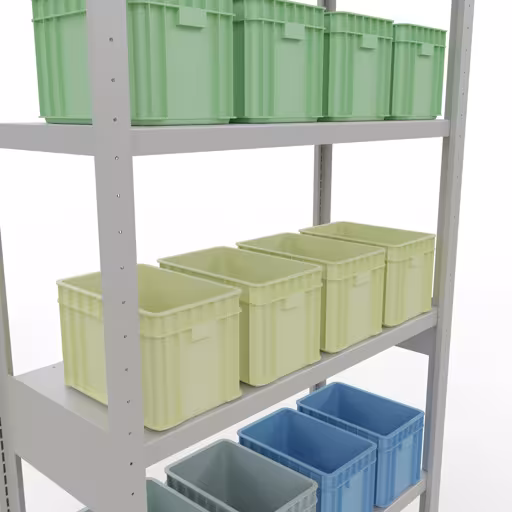 Figure n° 13 de l'article étagère de base, système d'étagères enfichables MULTIplus250, 2500 x 1000 x 400 mm, 6 étagères, RAL 7035 gris clair du groupe de produits système enfichable de la marque Schulte Lagertechnik
