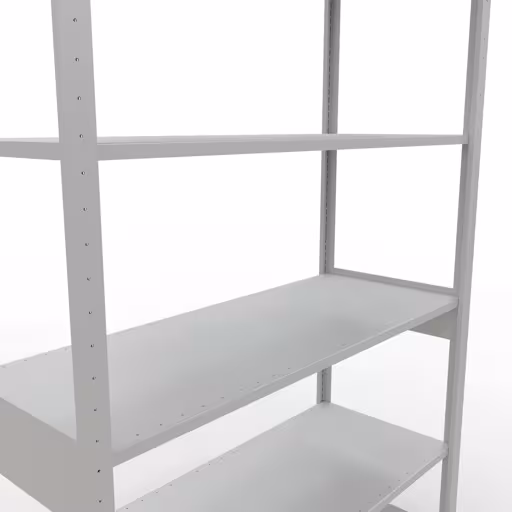 Étagère de base, étagère à étagères, système enfichable MULTIplus150, 2500 x 1300 x 500 mm, 6 étagères, barres de longueur, RAL 7035 gris clair avec le numéro d'article. 32651-130-LR Étagère de base, étagère, système enfichable MULTIplus150, 2500 x 1300 x 500 mm, 6 étagères, RAL 7035 gris clair de Schulte Lagertechnik de la catégorie système enfichable