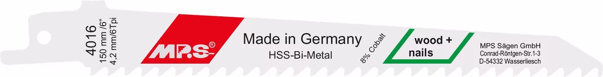 Bi-Metall-Säbelsägeblatt für Holz nagelfest von MPS Bi-Metall-Säbelsägeblatt für Holz nagelfest aus der Kategorie Säbelsägeblatt